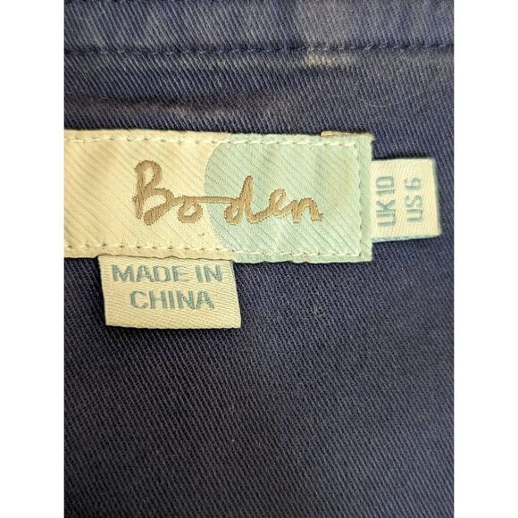 Boden Women Blue Long Sleeve Cotton Blend Military Jacket Size 6 - Picture 13 of 15